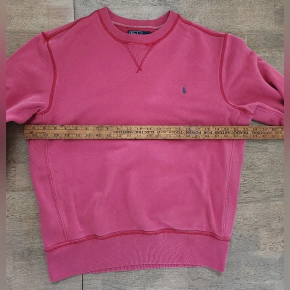 Polo Ralph Lauren Pink Crewneck Side Panel Sweatshirt Size M (F2) - Picture 7 of 7